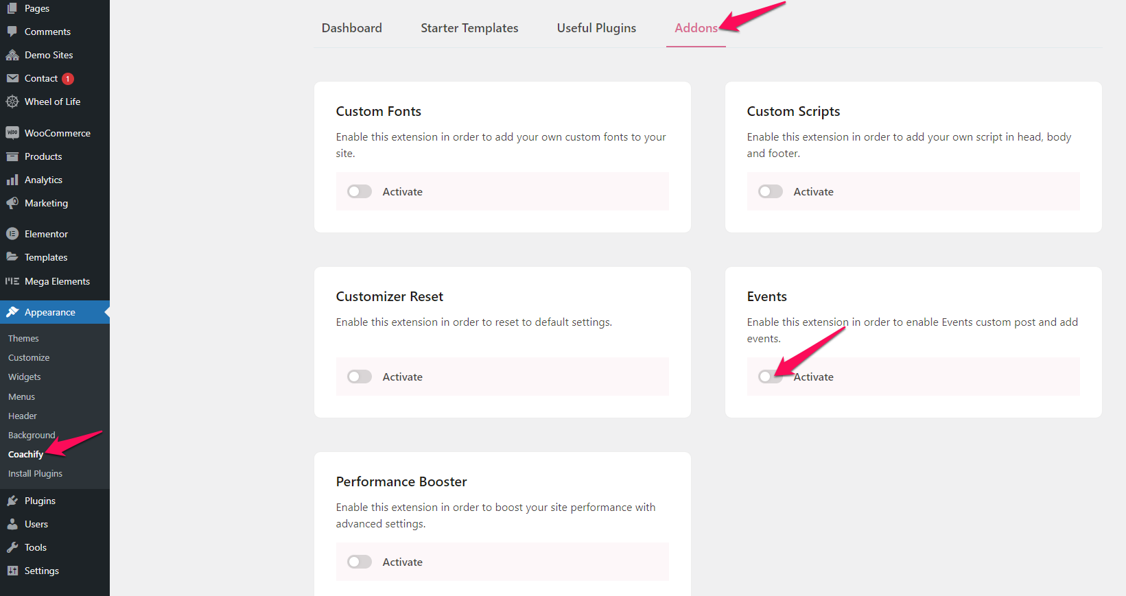 Events - Coachify Theme
